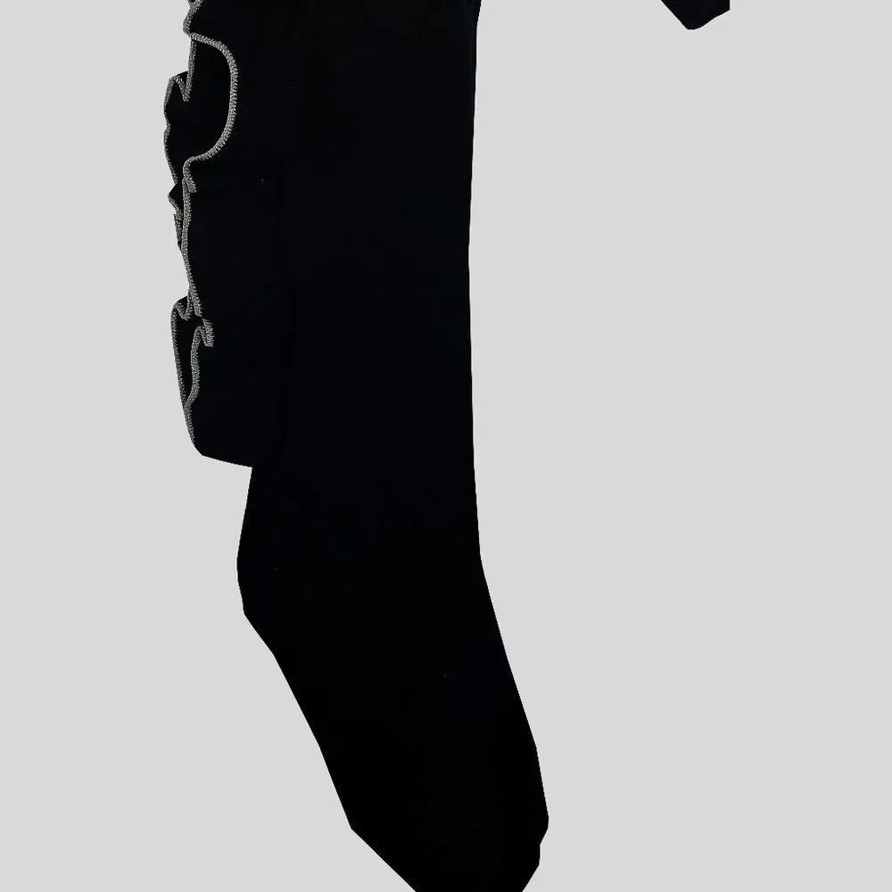 Zubii Footed Tights Pack of 2 Girls Black Size 8 With Silver Ruffles